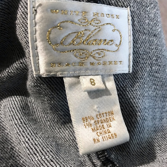 Women’s WHITE HOUSE | BLACK MARKET Dark Blue Denim Jean Jacket Blazer EUC Sz 8 - Picture 12 of 14
